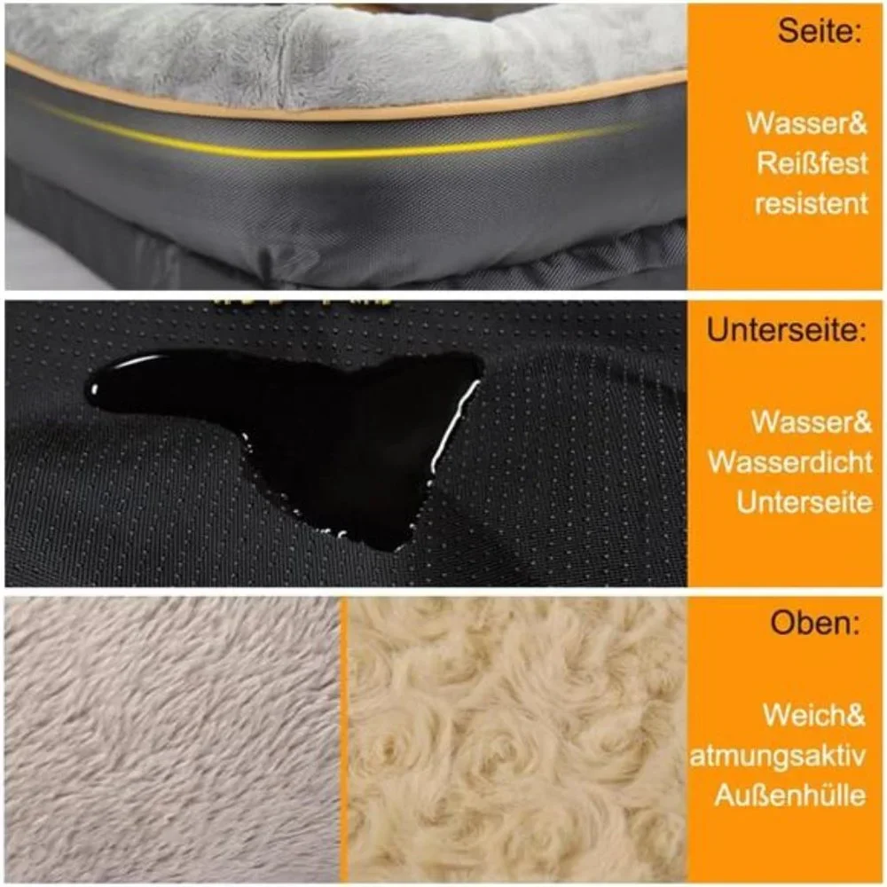 Large Memory Foam Dog Bed, Orthopedic Dog Bed & Sofa w/ Removable Washable Cover